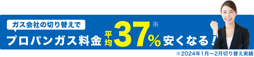 プロパンガス代平均37パーセント削減