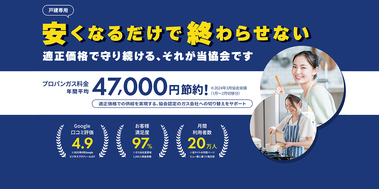 高いプロパンガスを都市ガス料金並みに